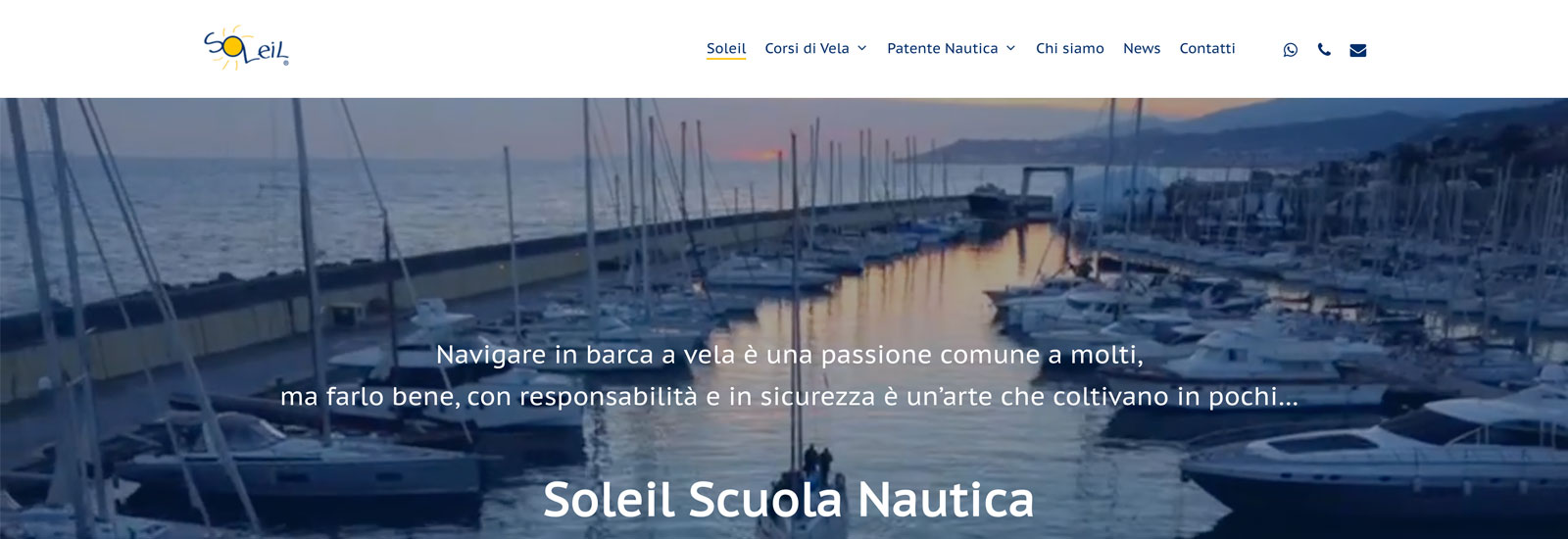 Il Nuovo Sito di Soleil Scuola Nautica è On-Line